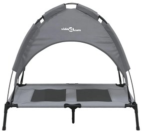 Cama para cães com toldo tecido oxford e aço antracite