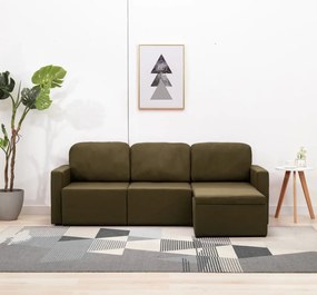 vidaXL Sofá-cama modular de 3 lugares tecido castanho