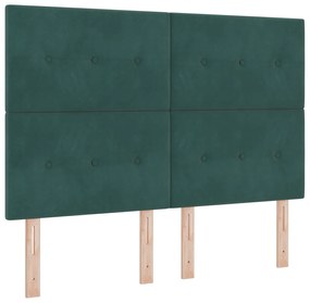 Cama de Veludo Verde Escuro vidaXL 140x190 cm