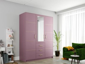 Roupeiro Delbalo 100, Roxo, 200x147x58cm, 131 kg, Portas para roupeiro: Com dobradiças, Número de prateleiras: 5, Número de prateleiras: 5