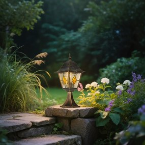 Candeeiro de pé vintage para exterior dourado antigo 45 cm - Antigua