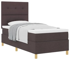 Cama Box da com Colchão Marrom Escuro 100x200 cm Tecido
