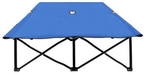 Espreguiçadeira/cama dobrável para 2 pessoas aço azul
