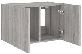 Móvel de parede p/ TV c/ luzes LED 60x35x41 cm cinzento sonoma