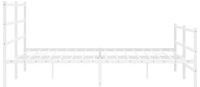Estrutura de cama com cabeceira e pés 200x200 cm metal branco