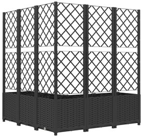 Vaso/floreira jardim c/ treliça 120x120x136 cm PP preto