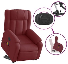 Poltrona de massagens reclin. elevatória tecido vermelho tinto