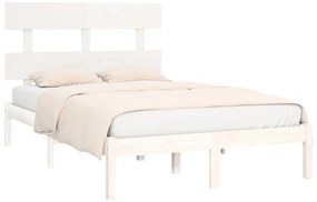 Estrutura cama pequena casal 120x190 cm pinho maciço branco