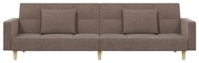 Sofá-cama 2 lugares c/ duas almofadas tecido cinza-acastanhado