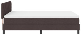 Cama Box Spring com Colchão Castanho Escuro 140x200 cm Tecido