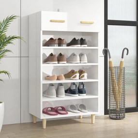 vidaXL Sapateira 60x35x105 cm derivados de madeira branco brilhante