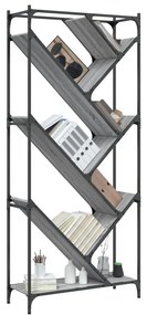 Estante 79x30x180 cm derivados de madeira e metal cinza sonoma