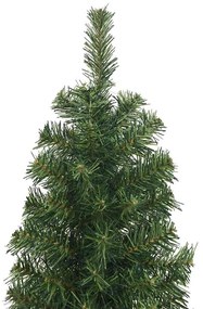 Árvore de Natal artificial fina com suporte 210 cm PVC verde