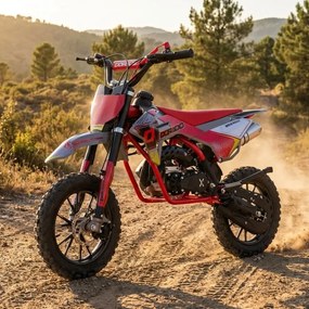 MINI MOTO Crianças MINICROSS gasolina DORADO MD3 49cc 2T 10/10" Com Limitador Velocidade Vermelha