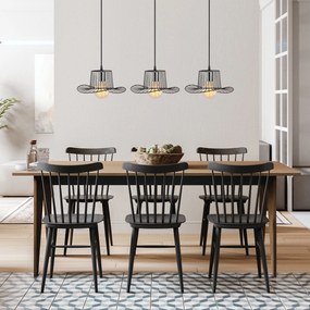 Candeeiro de Teto Tel – Preto – 100 x 30 cm