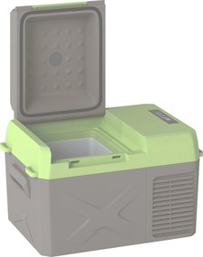 Outsunny Caixa frigorífica com compressor 12 L, geladeira elétrica com conexão e função de refrigeração, Cinza+Verde | Aosom Portugal