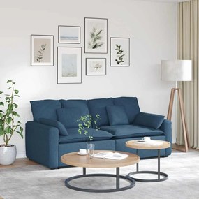 vidaXL Sofá modular com almofadas azul