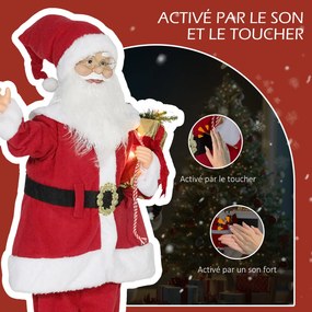 Figura de Pai Natal, 53 x 27 x 120 cm, Comando de Voz, Vermelho