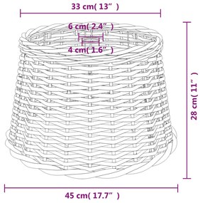 Abajur de teto Ø45x28 cm vime castanho