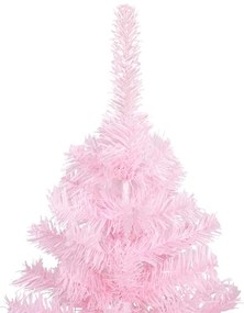 Árvore Natal artificial pré-iluminada c/ bolas PVC rosa