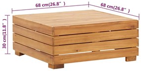 Conjunto mesa e apoio de pés jardim c/ almofadão acácia maciça