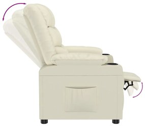 Cadeira reclinável couro artificial cor creme