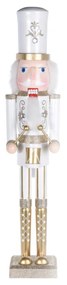 Soldado Quebra Nozes Madeira Branco e Dourado 55CM
