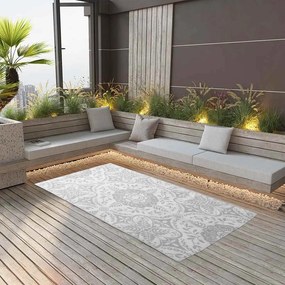 Tapete de exterior 160x230 cm ARAKIL PP cinzento-claro