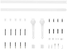 Porta de correr com ferragens 95x210 cm madeira de pinho maciça