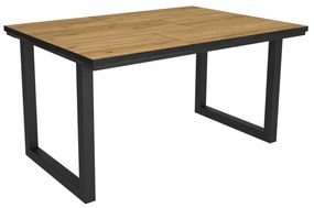 Mesa de sala de jantar | 6 pessoas | 140 | Robusto e estável graças à sua estrutura e pernas sólidas | Ideal para reuniões familiares | Oak e  preta |