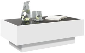 Mesa de centro c/ LEDs 90x50x30 cm derivados de madeira branco