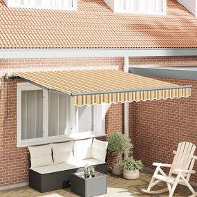 vidaXL Toldo Retrátil Automático Listrado Multicolorido 350x250 cm da