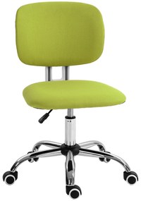 Vinsetto Cadeira Escritório Giratória sem Braços Estofada Tecido Altura Ajustável 48x53x80-90 cm Verde Moderna | Aosom Portugal