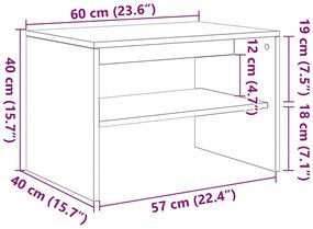 Móvel para TV 60x40x40 cm derivados de madeira branco