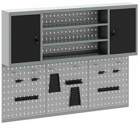 Conjunto de Armário de Ferramentas e Painel de Ferramentas de 6 Peças