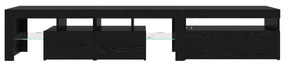 Armários para TV vidaXL 2 pcs com Luzes LED Carvalho Preto Madeira Eng