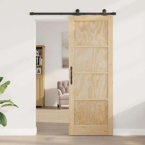 porta deslizante vidaXL com conjunto de hardware 'ORKDAL'de madeira só