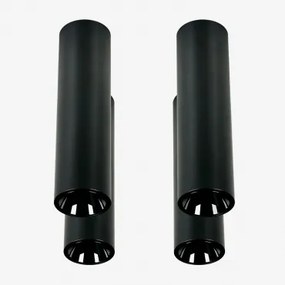 Pack De 4 Apliques De Teto Led De Superfície Redondos Ø4 Cm Para Exterior Em Alumínio Luisiana Branco Cálido 2700k & Preto & 3 W & 38º - Sklum