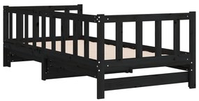 Estrutura sofá-cama de puxar 2x(90x200) cm pinho maciço preto