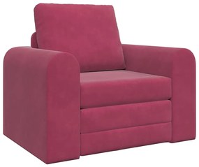 Sofá Cama 2 em 1 Vinho 98x71x83 cm Veludo