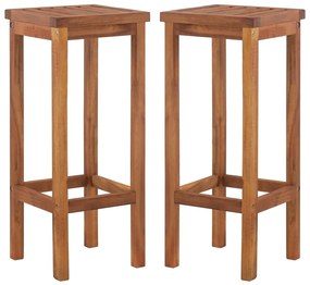 Bancos de bar 2 pcs madeira de acácia maciça