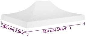 Teto para tenda de festas 4x3 m 270 g/m² branco