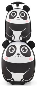 Conjunto de mala infantil, 2 peças, bagagem de viagem, 40 cm com mochila, 30 cm, leve, portátil Branco