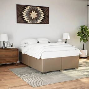 Estrutura de cama 140x200 cm couro artificial cappuccino