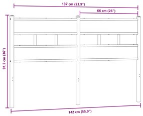 Cabeceira de cama 135cm derivados madeira/ferro carvalho fumado