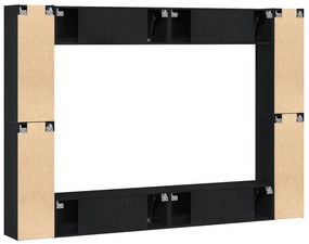 Conjunto de 8 Peças de Armário de TV Montado na Parede em Carvalho Pre