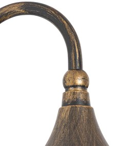 Candeeiro de parede exterior dourado antigo IP44 com sensor de movimento - Daphne