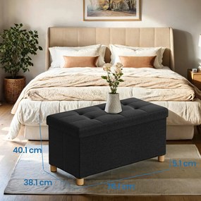 Banco com espaço de arrumação 38,1 x 76,1 x 40,1 cm preto