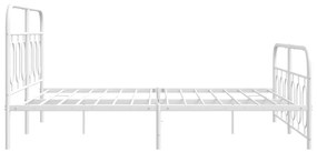 Estrutura de cama com cabeceira e pés 140x190 cm metal branco