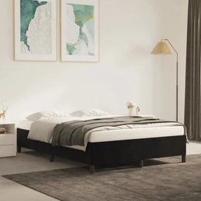 Estrutura de cama sem colchão 140x200 cm veludo preto